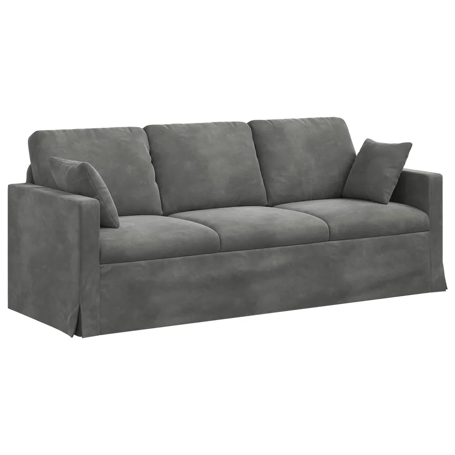 Ensemble de Canapés 2 pcs Gris foncé 198 x 78 x 80 cm Velours - 5