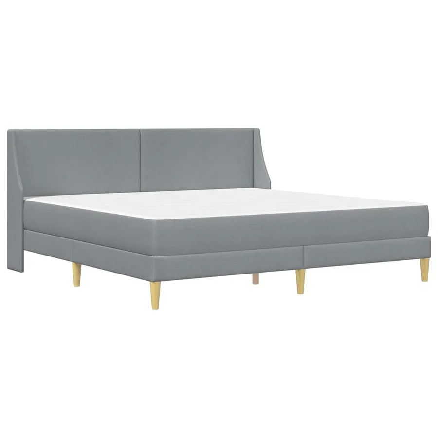 Cadre de lit avec matelas Gris clair 200 x 200 cm Polyester - 3