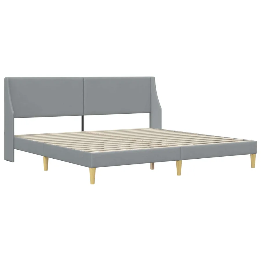 Cadre de lit avec matelas Gris clair 200 x 200 cm Polyester - 4