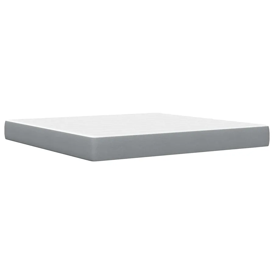 Cadre de lit avec matelas Gris clair 200 x 200 cm Polyester - 5