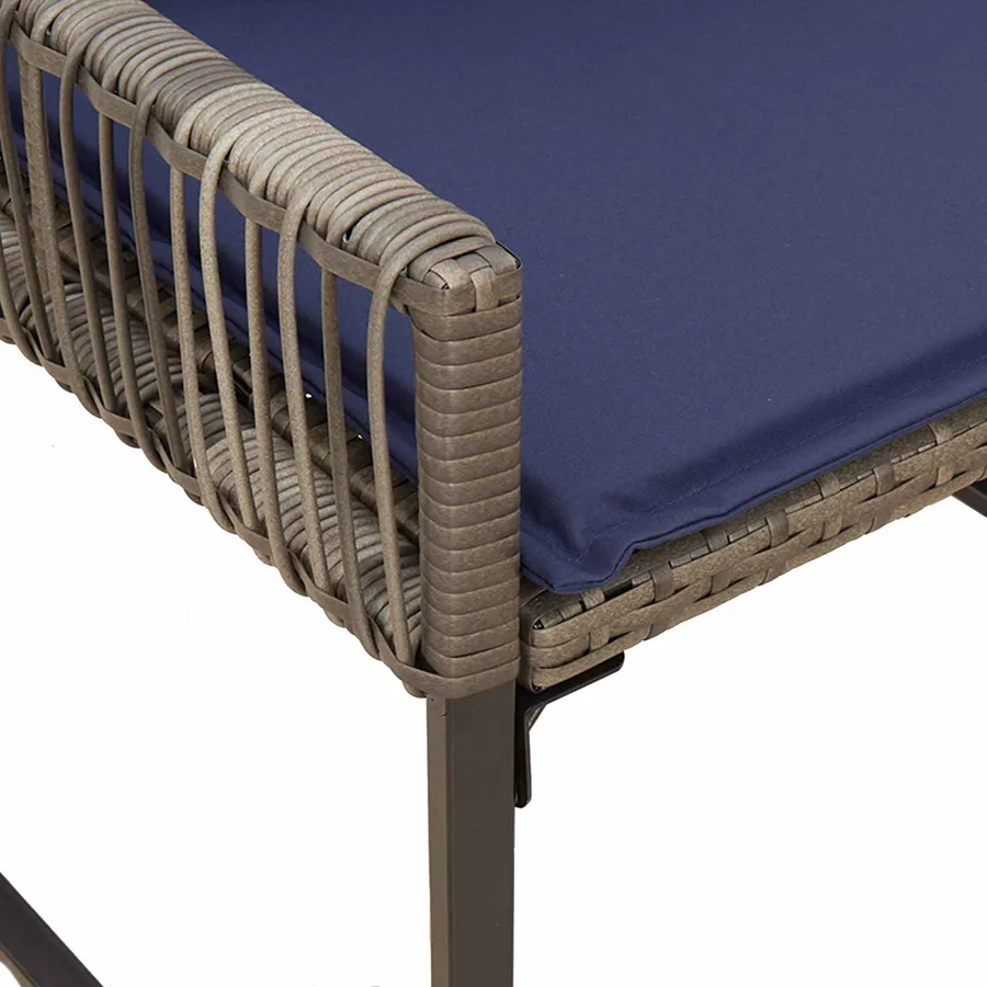 Ensemble de meubles d'extérieur 9 pcs Gris et bleu marine - 11