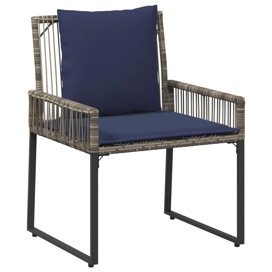 Ensemble de meubles d'extérieur 9 pcs Gris et bleu marine - 5