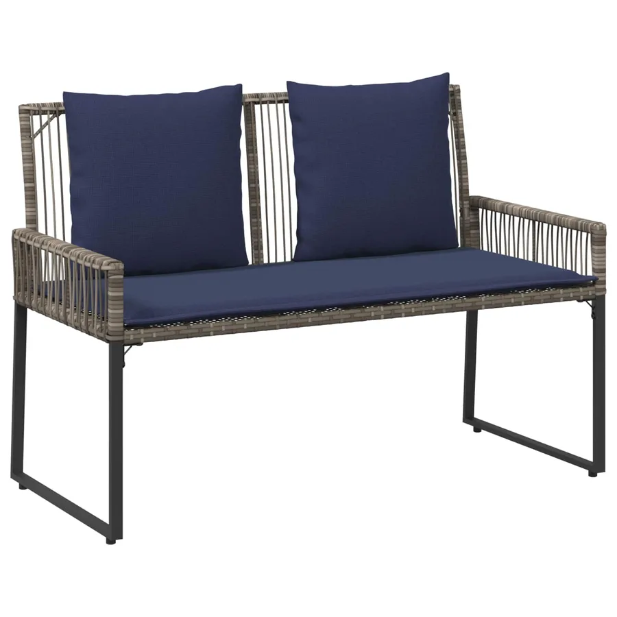 Ensemble de meubles d'extérieur 9 pcs Gris et bleu marine - 6