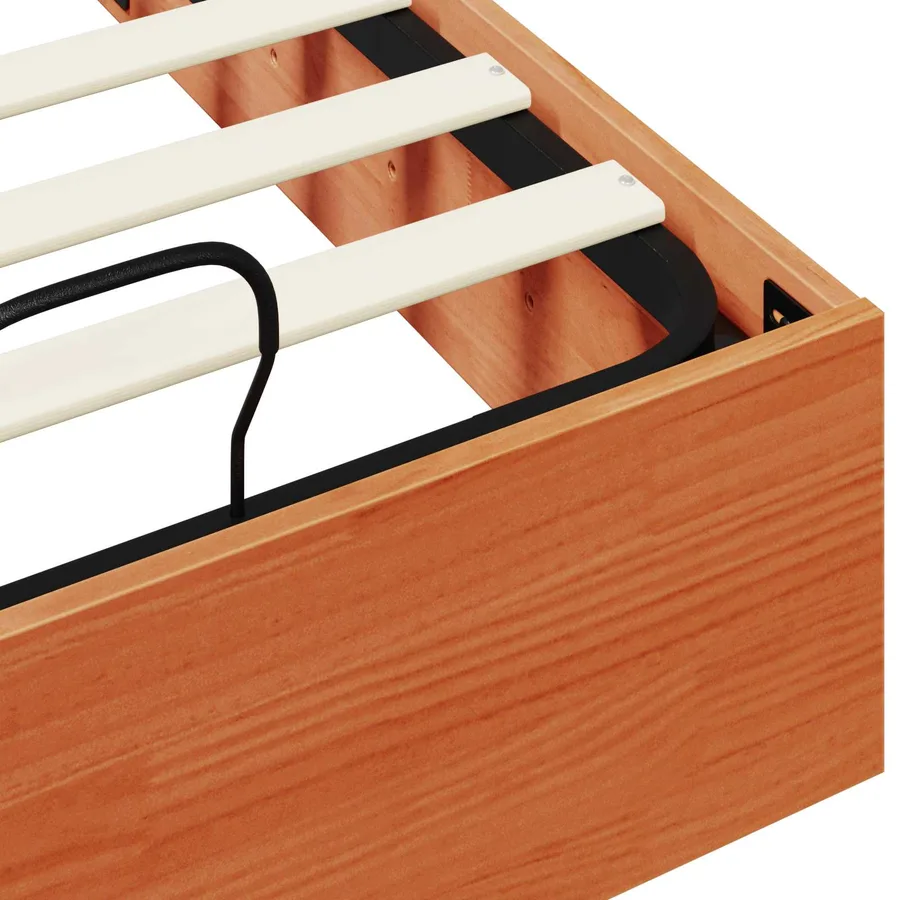 Cadre de lit ottoman avec rangement Brun cire 75 x 190 cm - 10