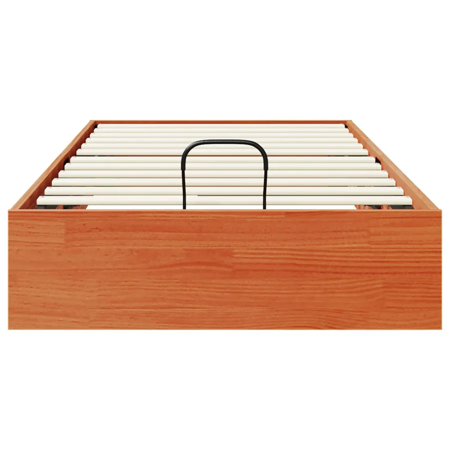 Cadre de lit ottoman avec rangement Brun cire 75 x 190 cm - 7