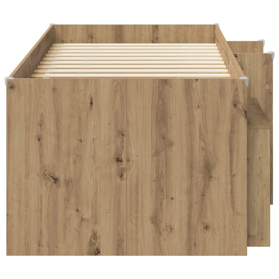 Cadre de lit en loft avec armoire 3 pc Chêne artisanal - 4