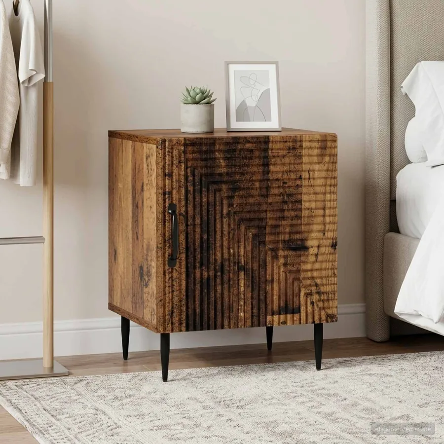 Cabinet de chevet 2 pcs Bois ancien 43 x 34,5 x 50 cm