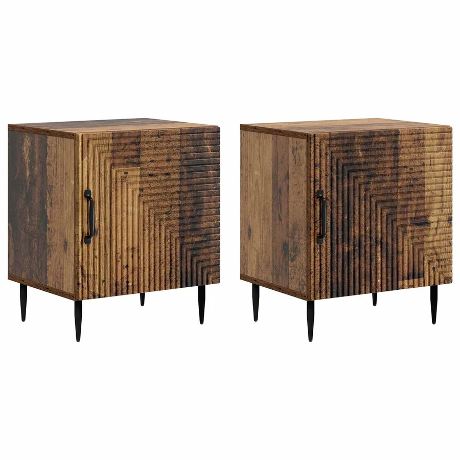 Cabinet de chevet 2 pcs Bois ancien 43 x 34,5 x 50 cm - 2