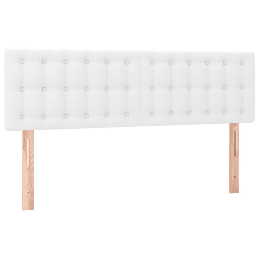 Sommier à lattes de lit avec matelas Blanc 140x190cm Similicuir - 6