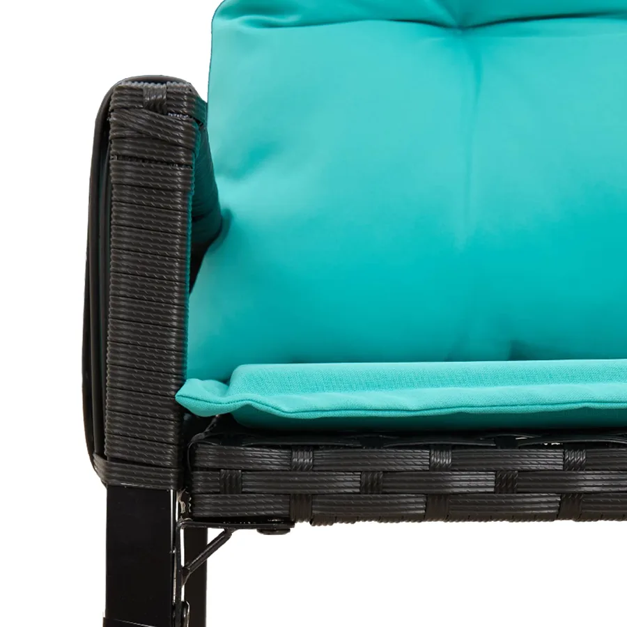 Ensemble de meubles d'extérieur 7 pcs Noir et turquoise - 8