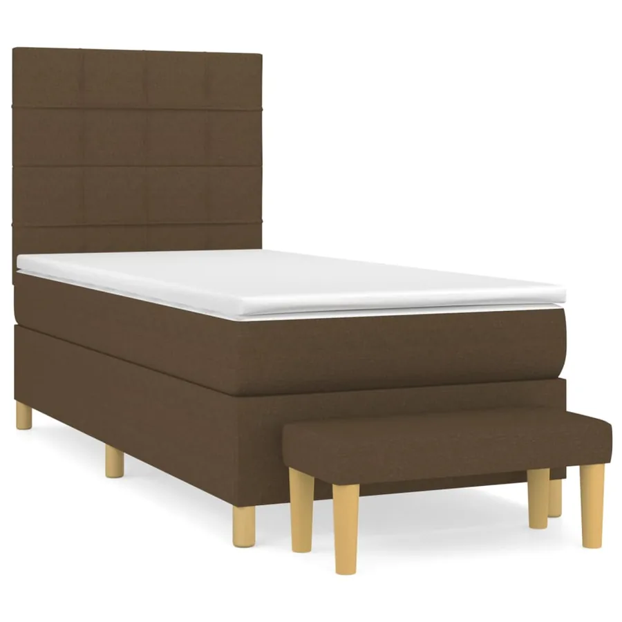 Sommier à lattes de lit avec matelas Marron foncé 100x200 cm - 2
