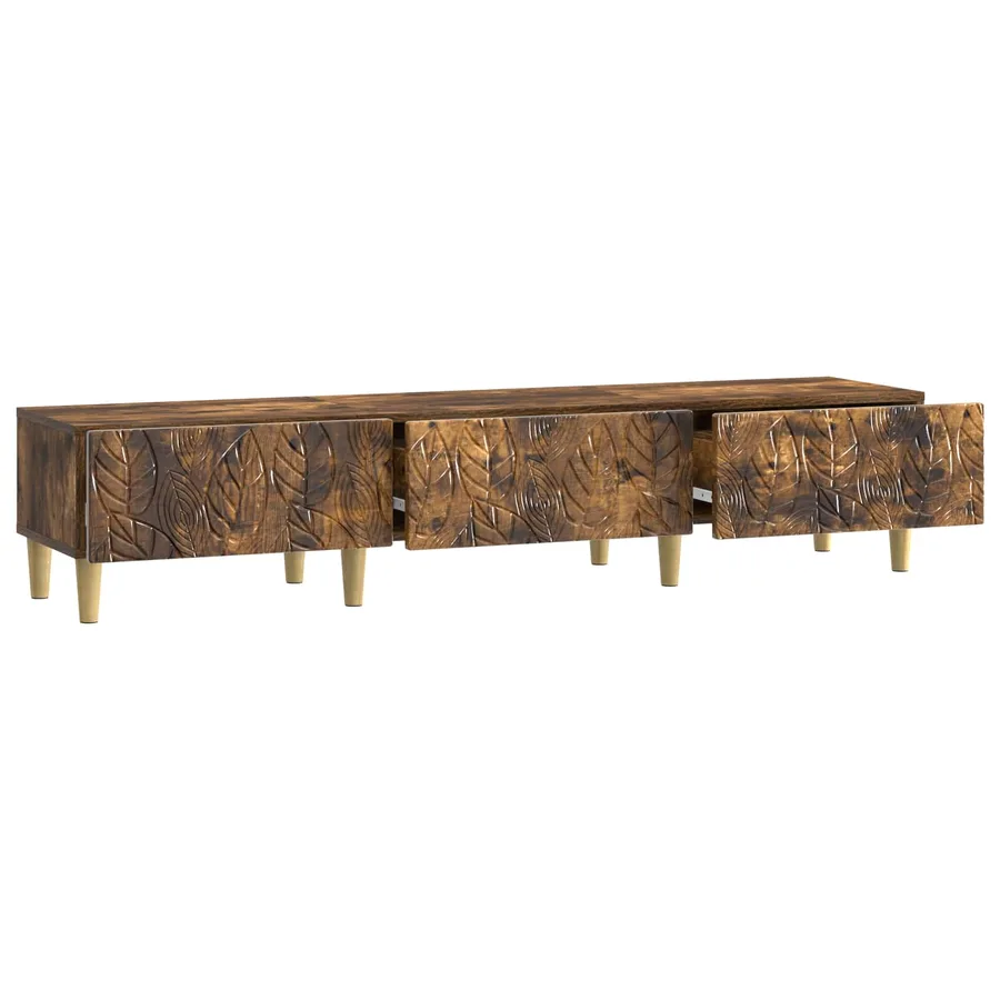 Meuble TV 147 x 34,5 x 30 cm Chêne fumé Bois d'ingénierie - 4