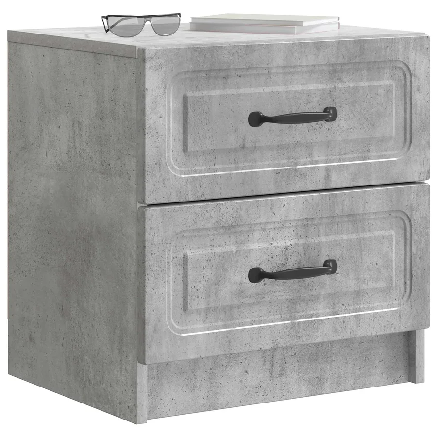 Cabinet de chevet avec tiroir Gris béton 43 x 34,5 x 44,5 cm - 3