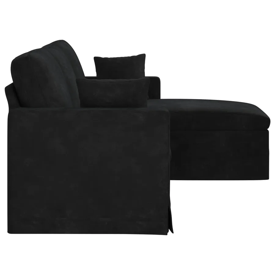 Canapé Noir 198 x 134 x 80 cm Velours - 5