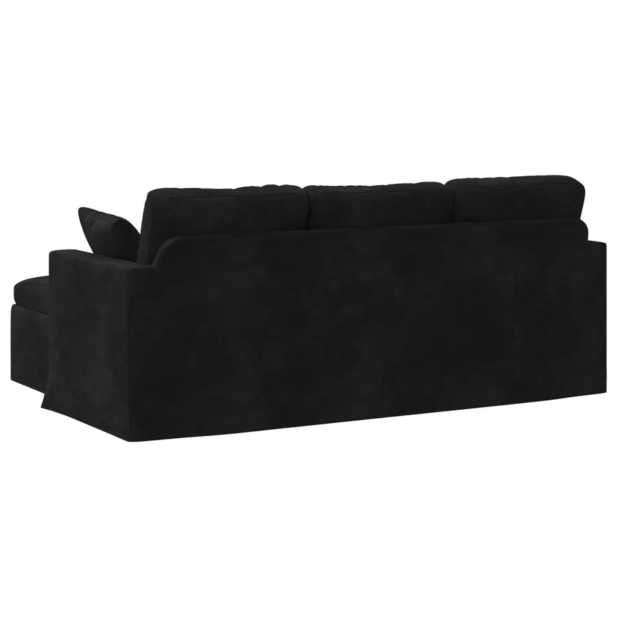 Canapé Noir 198 x 134 x 80 cm Velours - 6