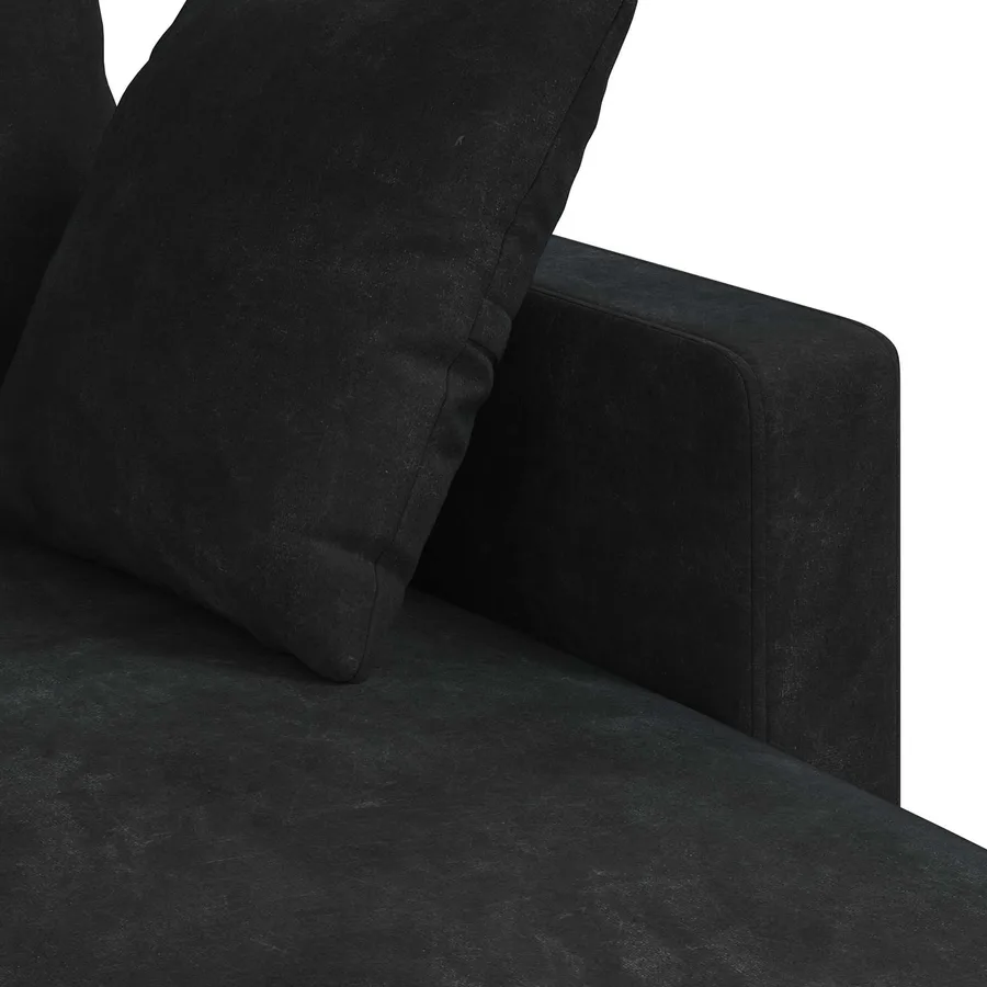 Canapé Noir 198 x 134 x 80 cm Velours - 7