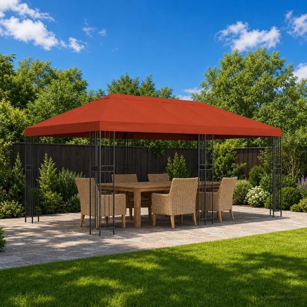 Housse de canopée de gazebo 6 x 3 m Terre cuite Polyester 190