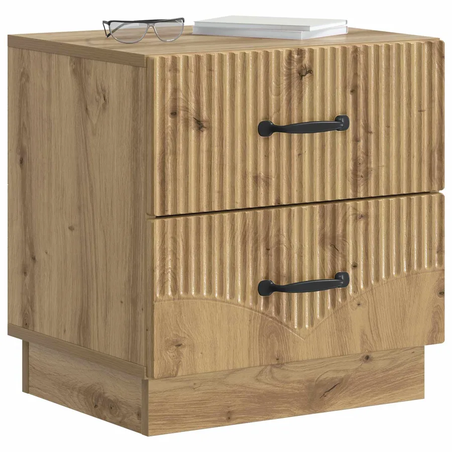 Cabinet de chevet 2 pc Chêne artisanal 43 x 34,5 x 44,5 cm - 3