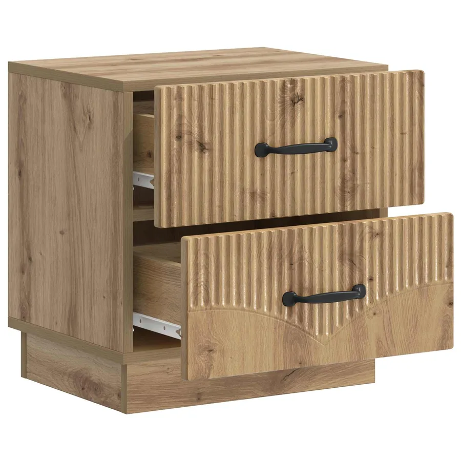 Cabinet de chevet 2 pc Chêne artisanal 43 x 34,5 x 44,5 cm - 6