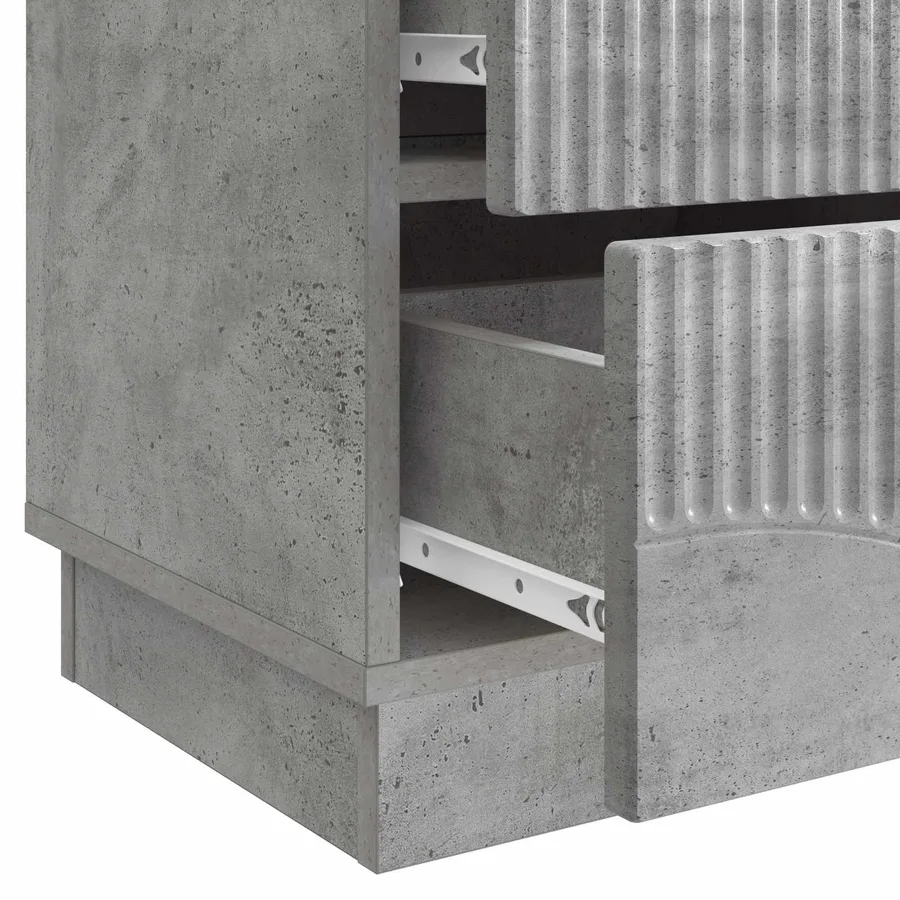 Cabinet de chevet 2 pcs Gris béton 43 x 34,5 x 44,5 cm - 11