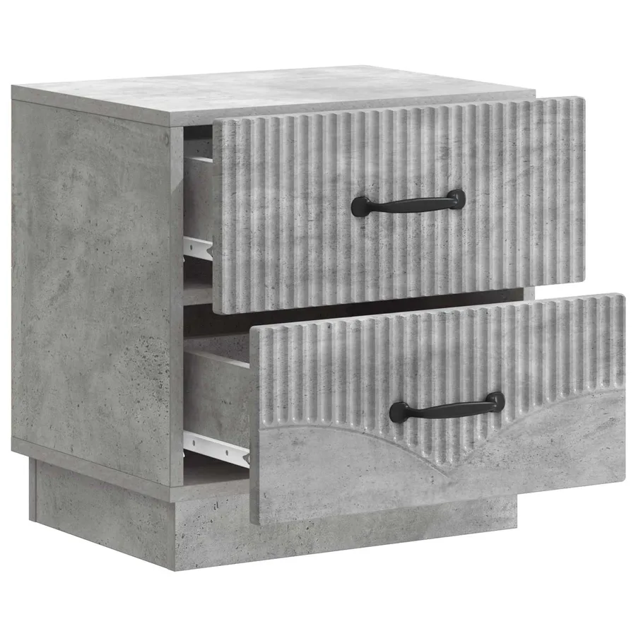 Cabinet de chevet 2 pcs Gris béton 43 x 34,5 x 44,5 cm - 6