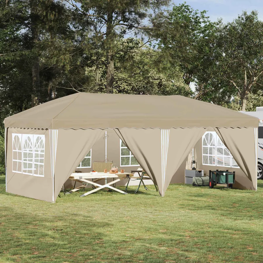 Tente de fête pop-up 575 x 288 x 245 cm Crème