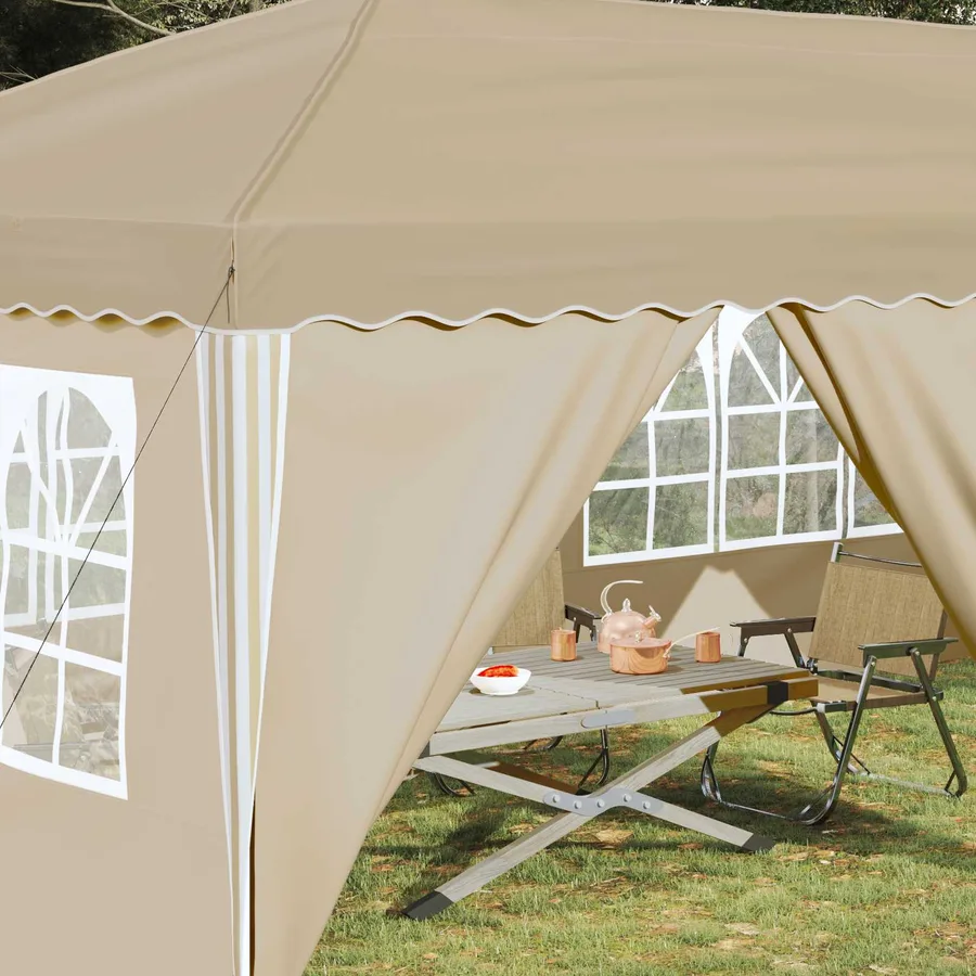 Tente de fête pop-up 575 x 288 x 245 cm Crème - 3
