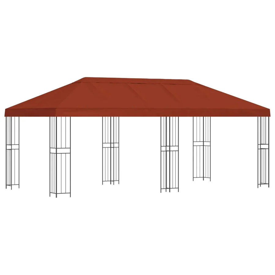 Gazebo avec murs latéraux 6 x 3 m Terre cuite - 2