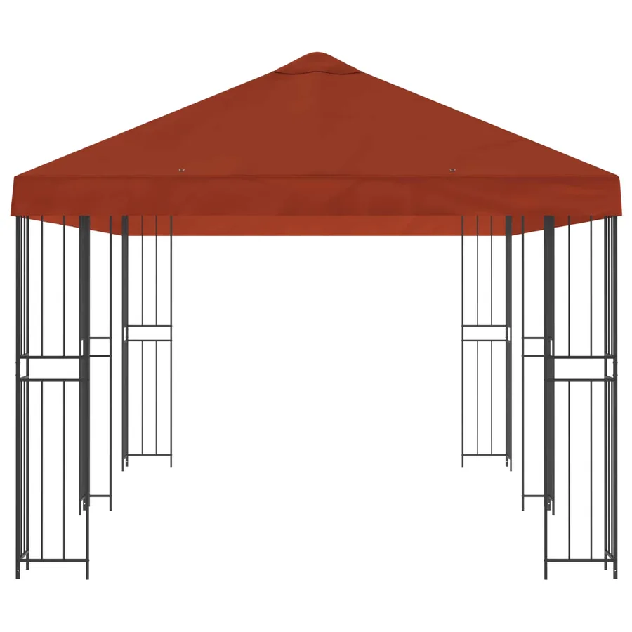 Gazebo avec murs latéraux 6 x 3 m Terre cuite - 4