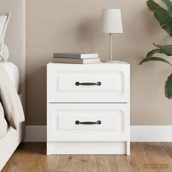 Cabinet de chevet Blanc brillant 43 x 34,5 x 44,5 cm