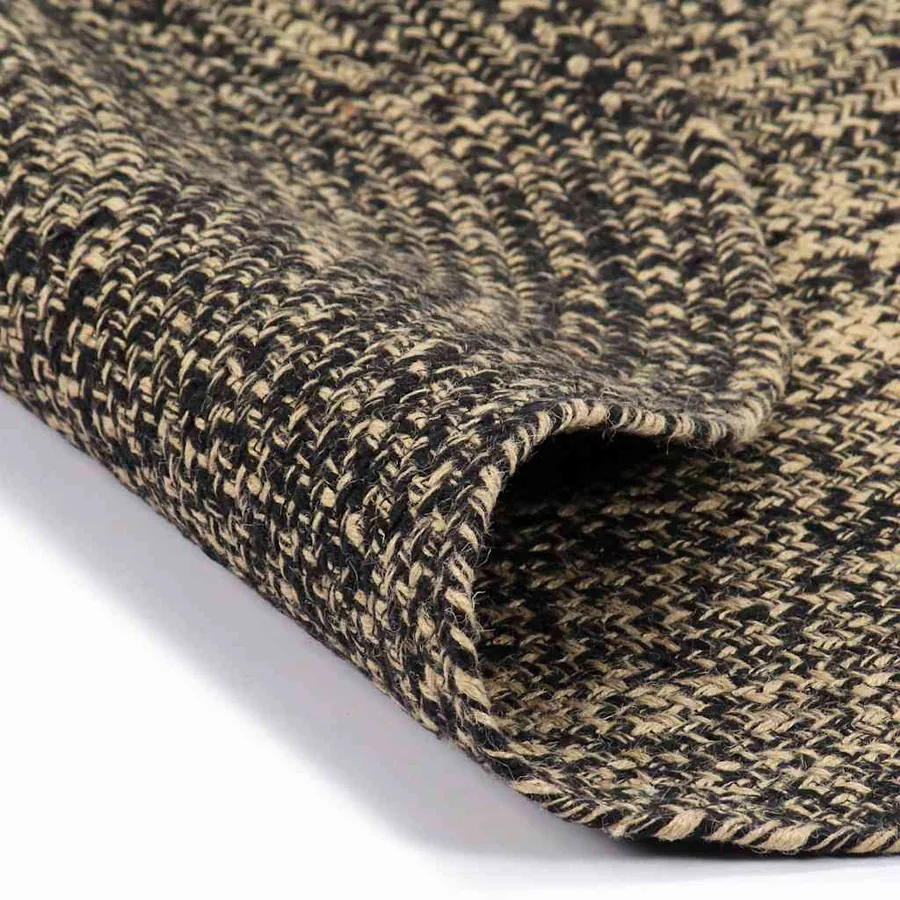 Tapis fait à la main Jute Noir et naturel 90 cm - 2
