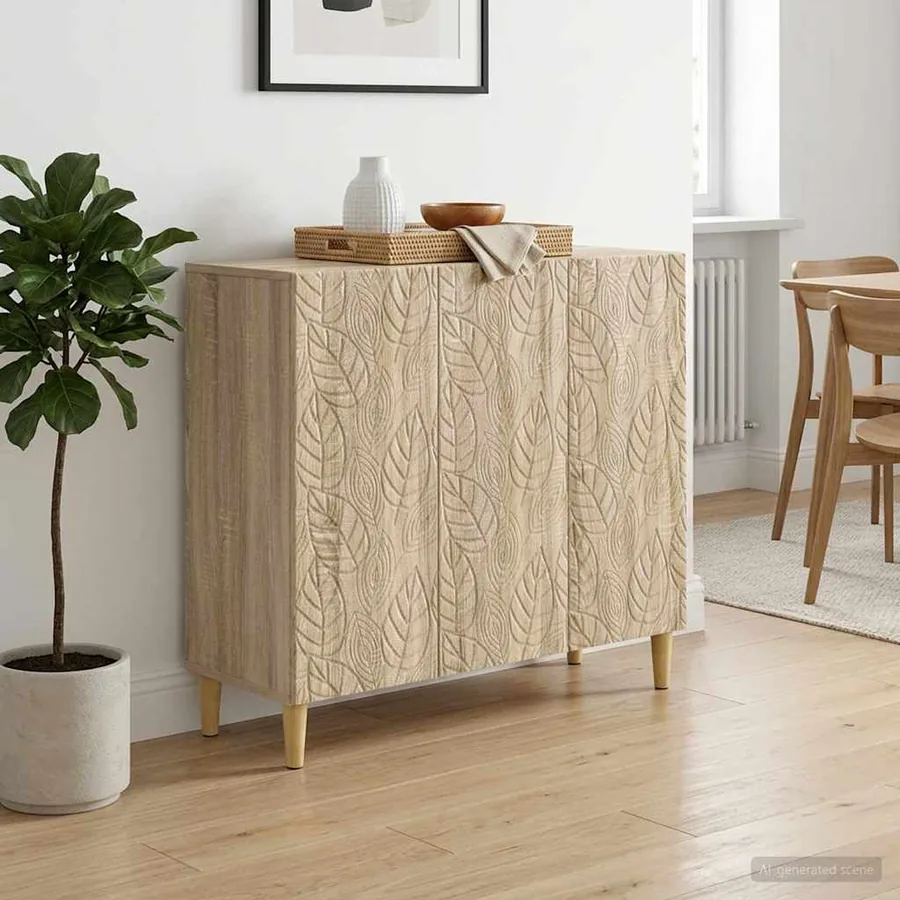 Buffet Chêne Sonoma 89 x 34,5 x 80 cm Bois d'ingénierie