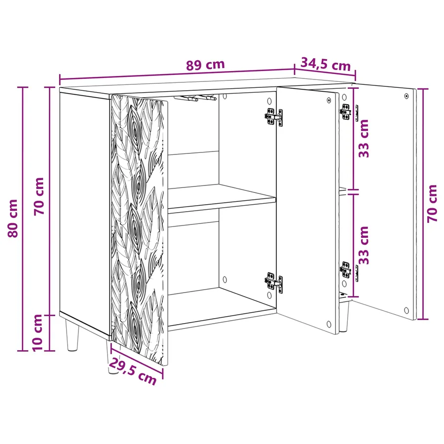 Buffet Chêne Sonoma 89 x 34,5 x 80 cm Bois d'ingénierie - 11