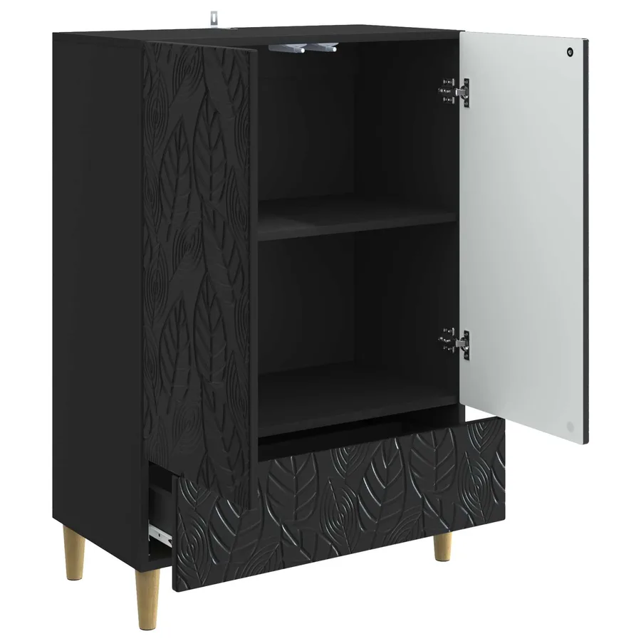 Buffet Noir 66 x 34,5 x 95 cm Bois d'ingénierie - 4