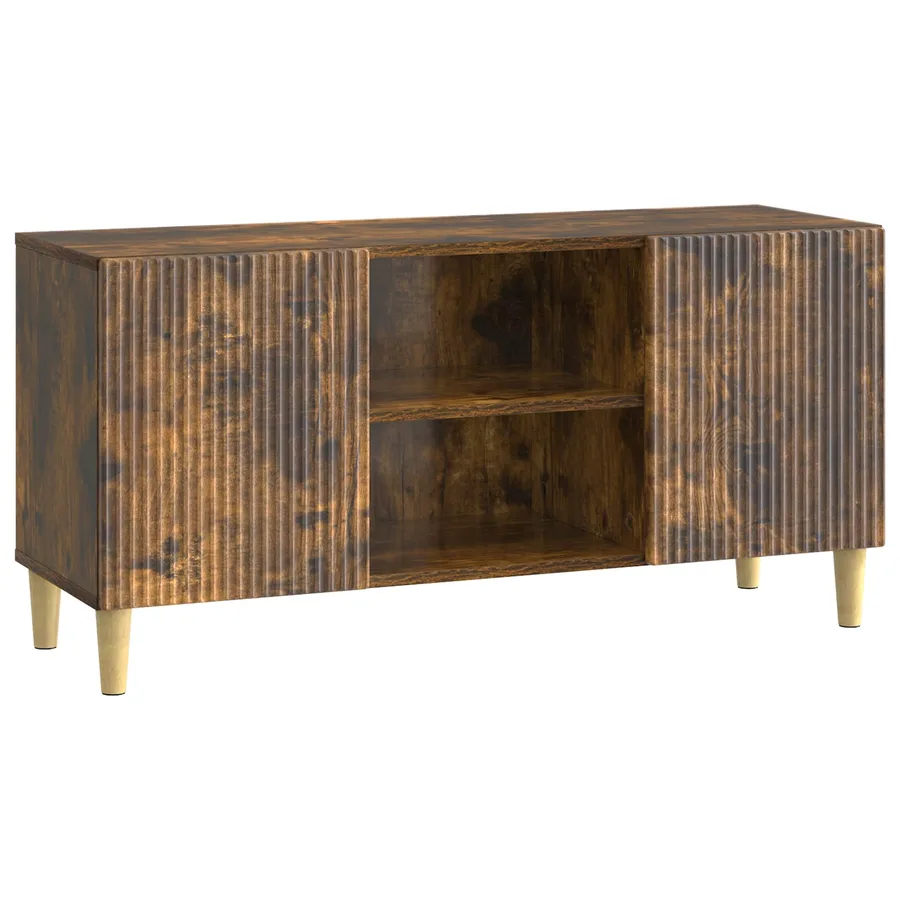 Meuble TV Chêne fumé 102 x 34,5 x 50 cm Bois d'ingénierie - 2
