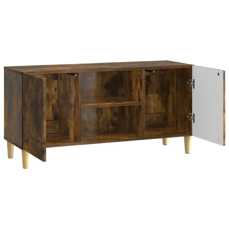 Meuble TV Chêne fumé 102 x 34,5 x 50 cm Bois d'ingénierie - 5