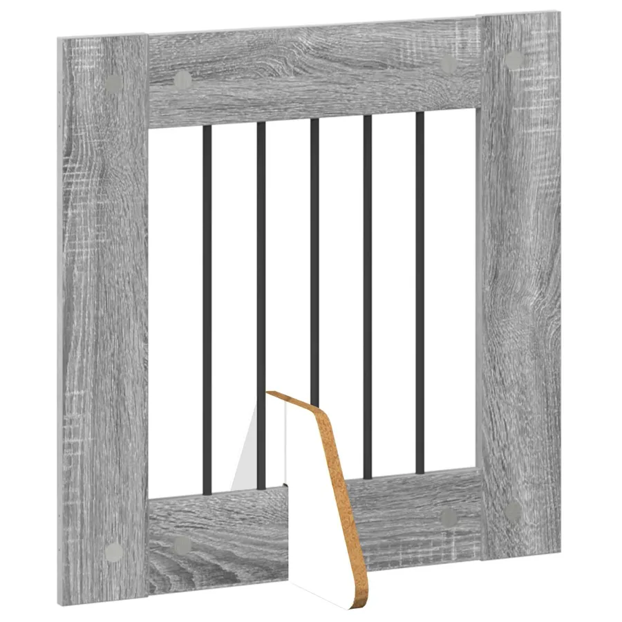 Porte de chien pliable avec supports 6 pcs Sonoma gris 362 cm - 3