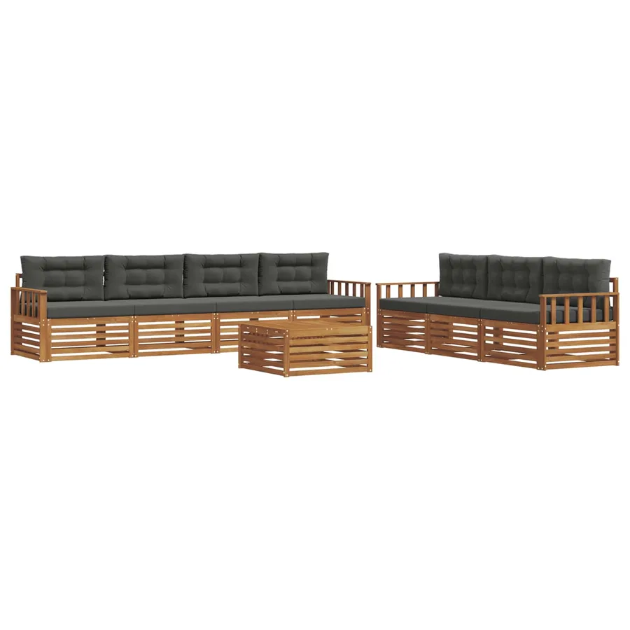 Ensemble de canapés d'extérieur 8 pcs Naturel et Anthracite - 2