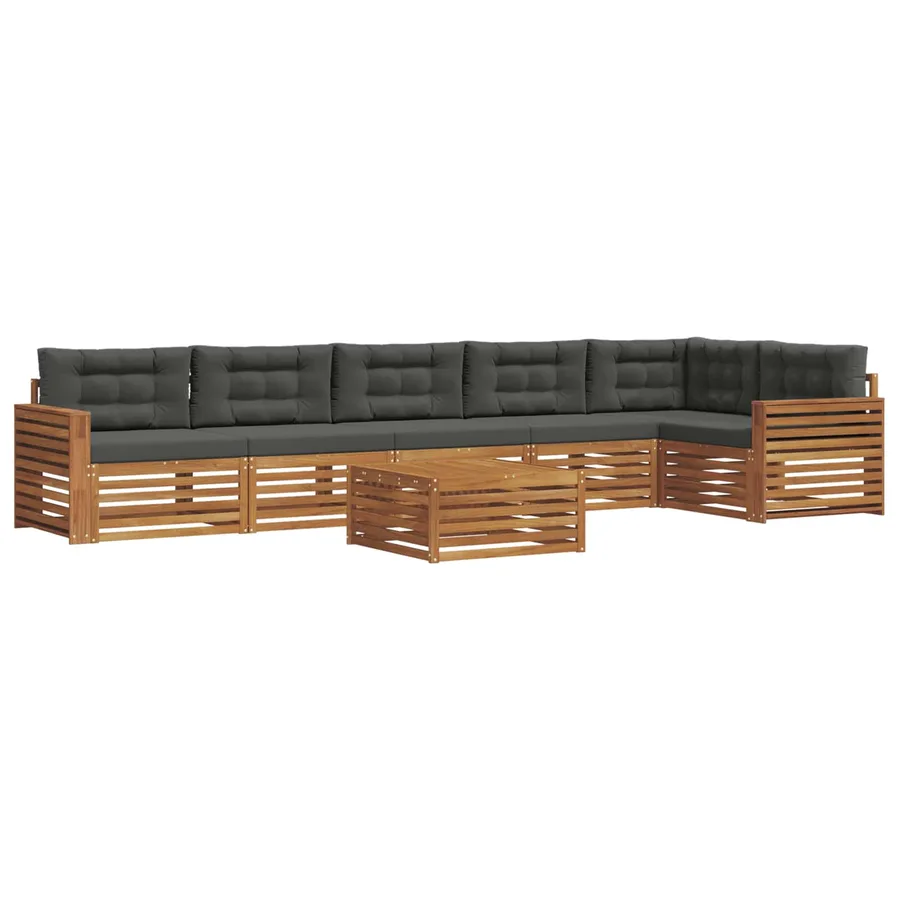 Ensemble de canapés d'extérieur 7 pcs Naturel et Anthracite - 2