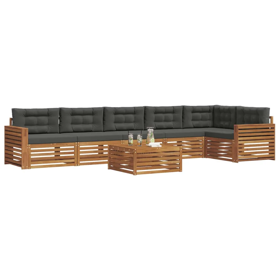 Ensemble de canapés d'extérieur 7 pcs Naturel et Anthracite - 3