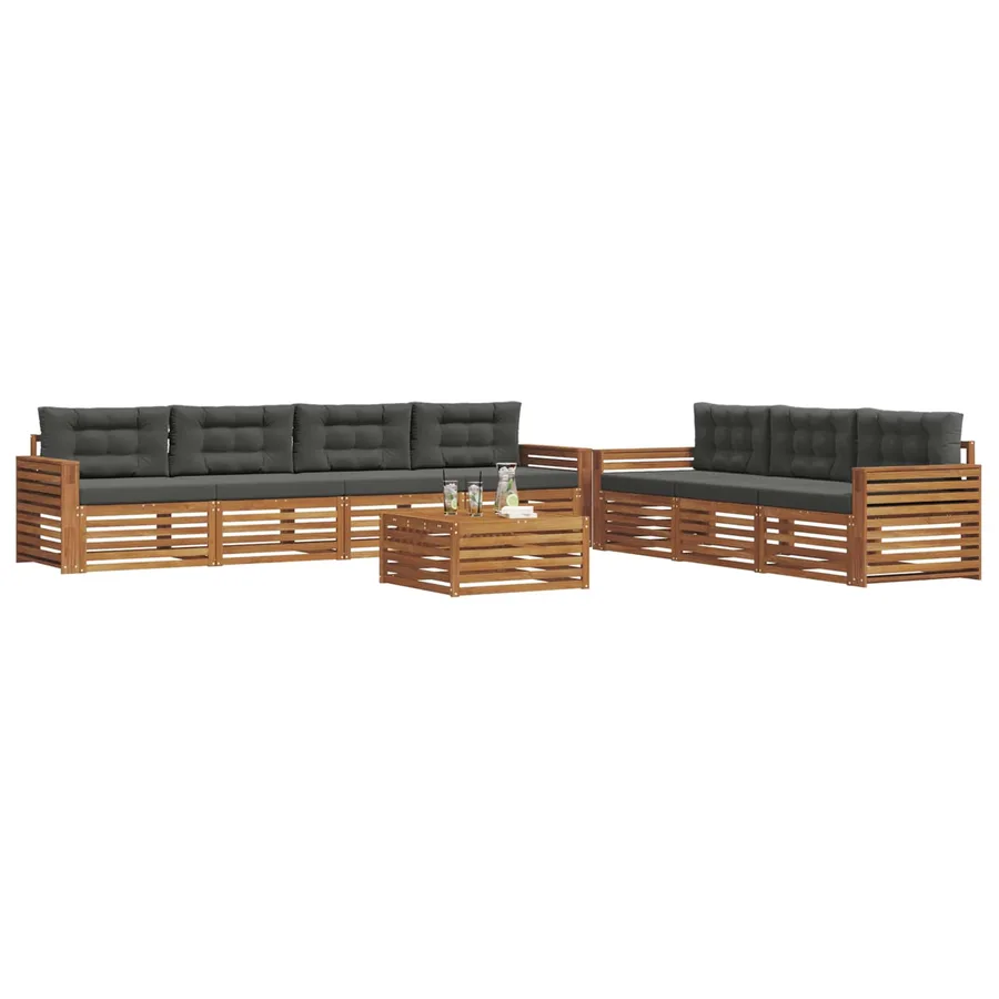 Ensemble de canapés d'extérieur 8 pcs Naturel et Anthracite - 3