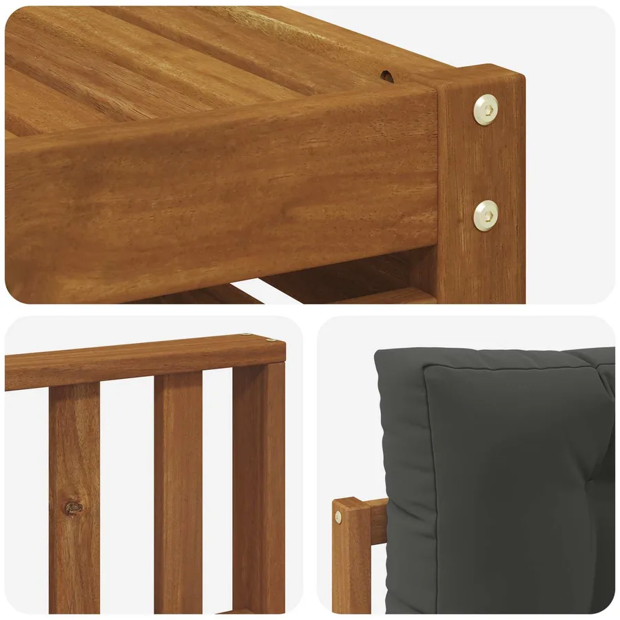 Ensemble de canapés d'extérieur 10 pcs Naturel et Anthracite - 7