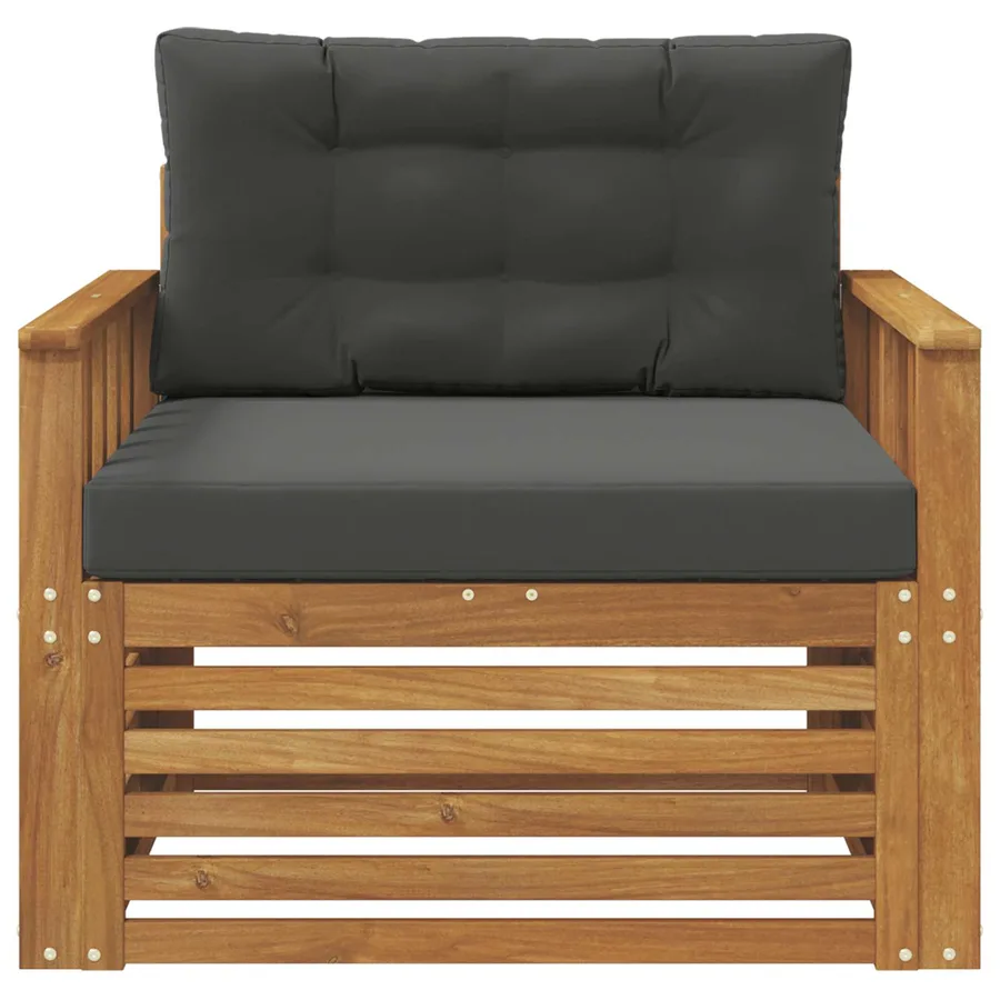 Canapé d’extérieur Bois d'acacia massif et polyester - 3