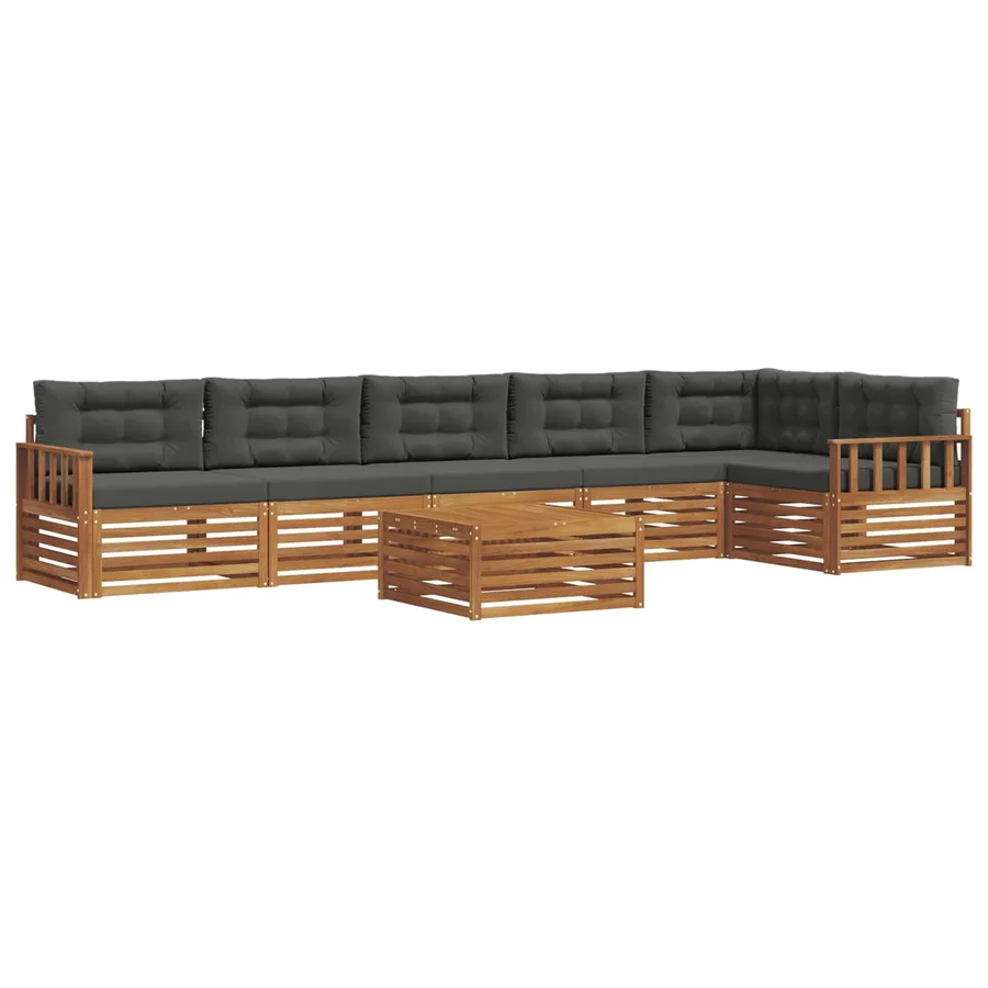 Ensemble de canapés d'extérieur 7 pcs Naturel et Anthracite - 2