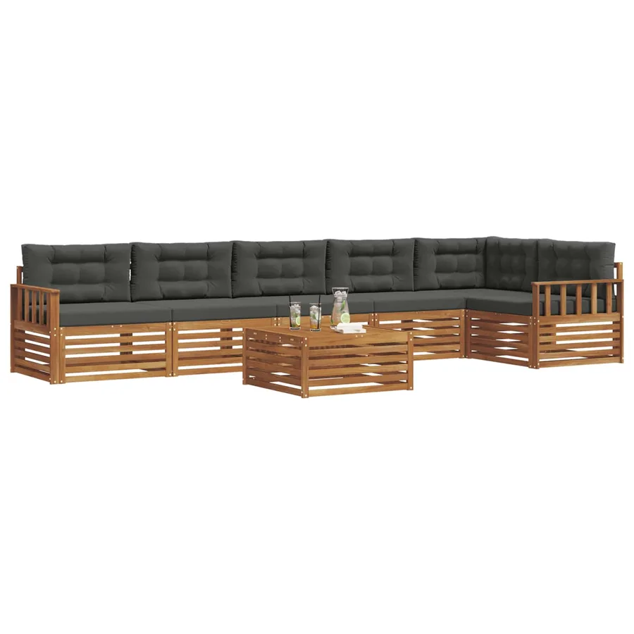 Ensemble de canapés d'extérieur 7 pcs Naturel et Anthracite - 3