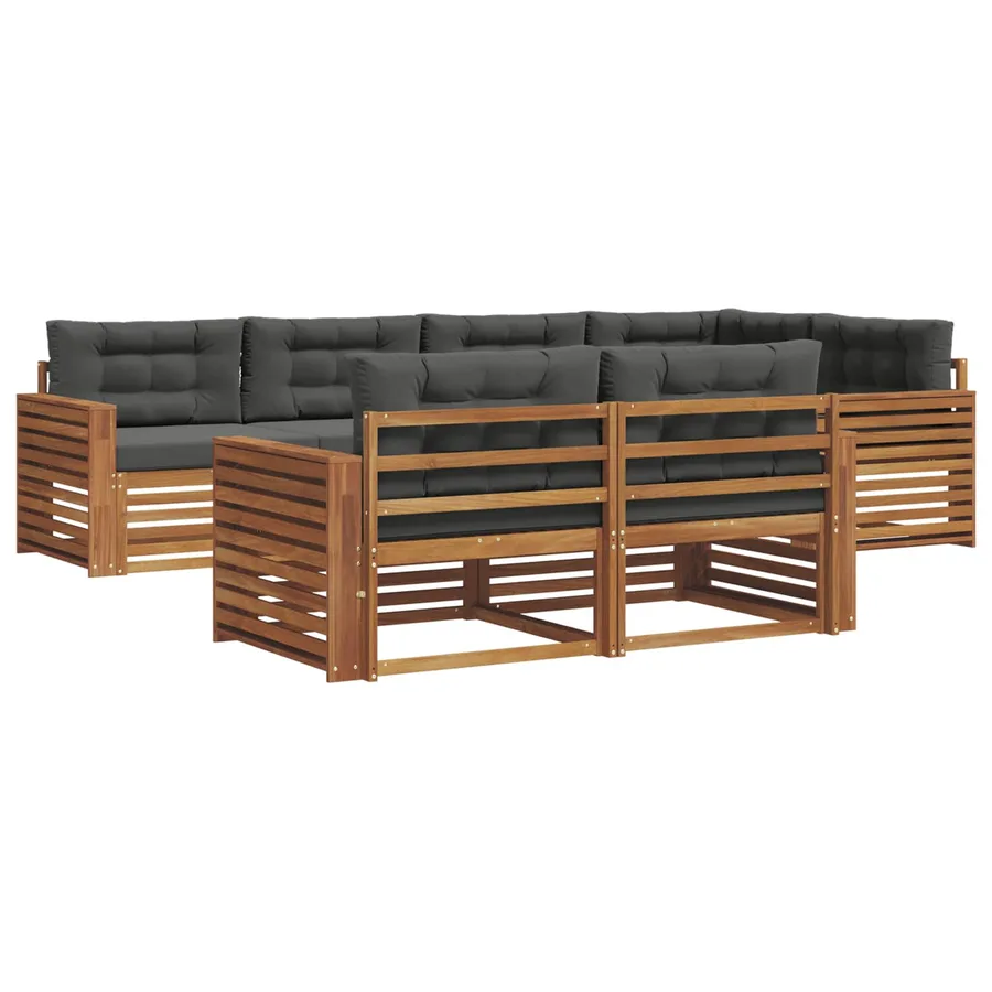 Ensemble de canapés d'extérieur 7 pcs Naturel et Anthracite - 2