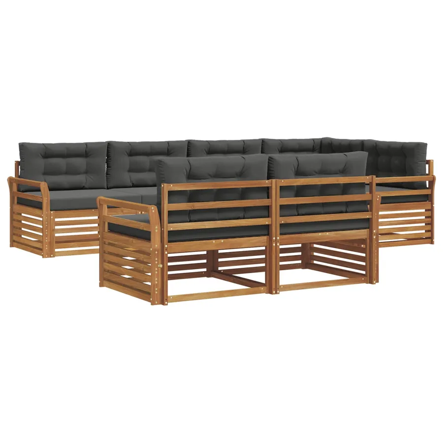 Ensemble de canapés d'extérieur 7 pcs Naturel et Anthracite - 2