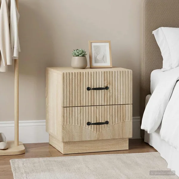 Cabinet de chevet 2 pcs Chêne Sonoma 43 x 34,5 x 44,5 cm