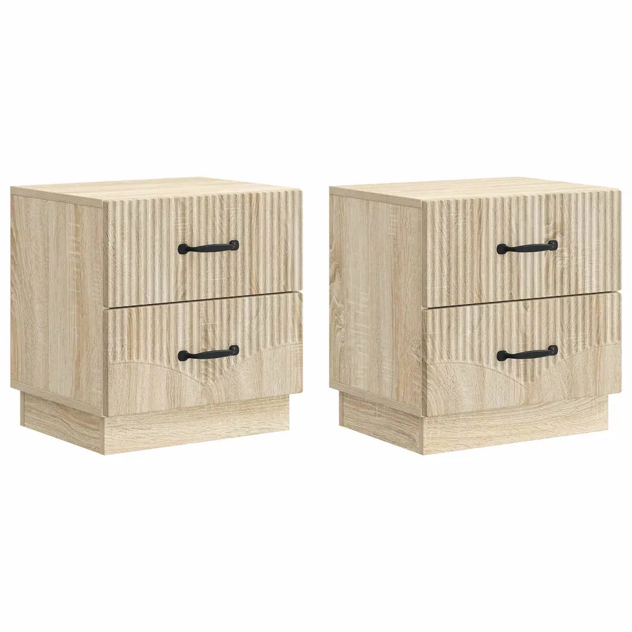 Cabinet de chevet 2 pcs Chêne Sonoma 43 x 34,5 x 44,5 cm - 2