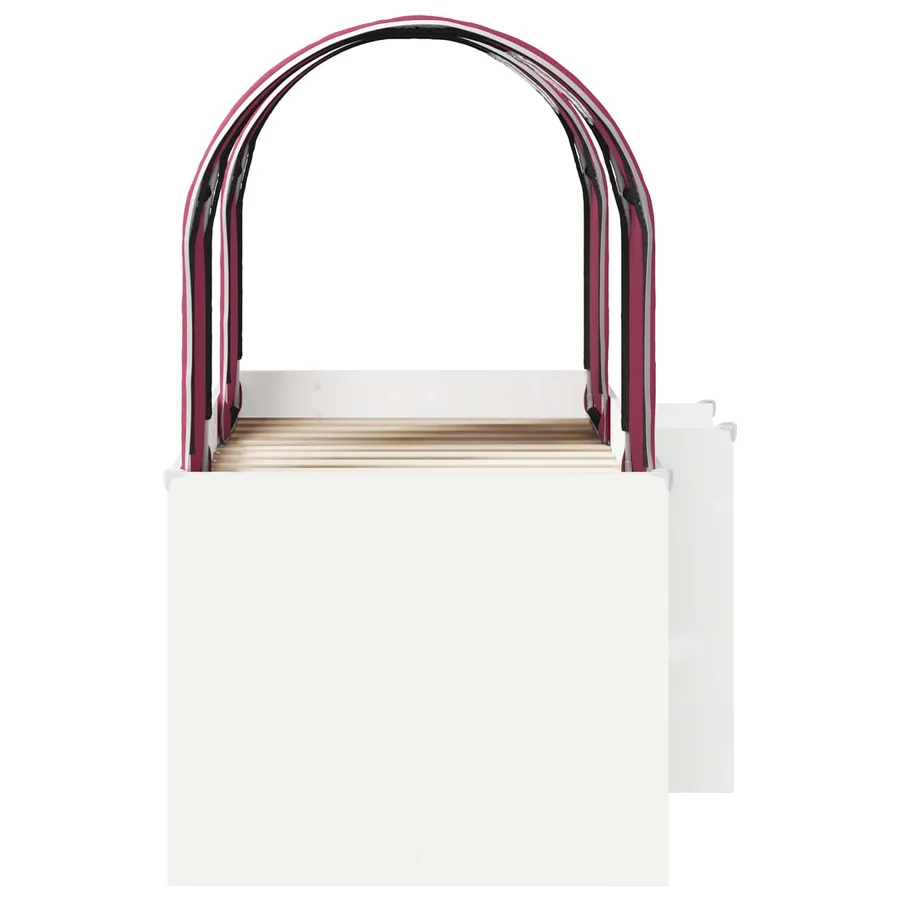 Lit avec Tunnel 4 pcs Blanc et rouge Bois d'ingénierie - 7